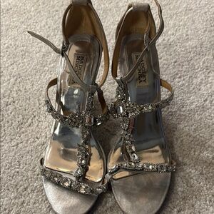 Badgley Mischka Glittering Silver Heels